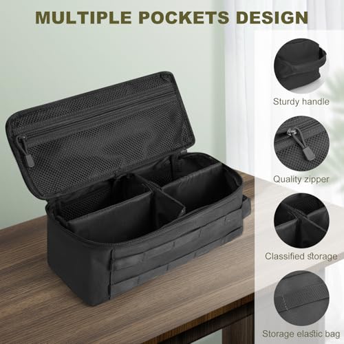 Travel Medicine Bag,Medication Pill Bottle Organizer Empty Case - color: Black