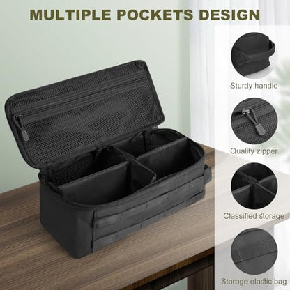 Travel Medicine Bag,Medication Pill Bottle Organizer Empty Case - color: Black