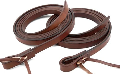 Jeereal Leather Split Reins, Heavy Oil Weighted,Broken in,Supple Ranch Reins for Western Horse ProTack, 5/8" x 8'