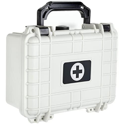 Eylar Compact 8.12 Inch Hard Protective Medical Case EMT First Responder and First Aid Service Storage Box, Waterproof, Dustproof, Shockproof (White) - color: White