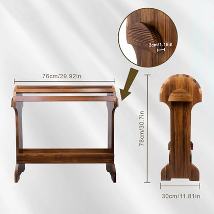 Large Wood Saddle Rack with Curved Top Surface,Bridle Rack & Heavy-Heavy Duty Saddle Stand,Suitable for Displaying Trophy Tack at Home,Walnut