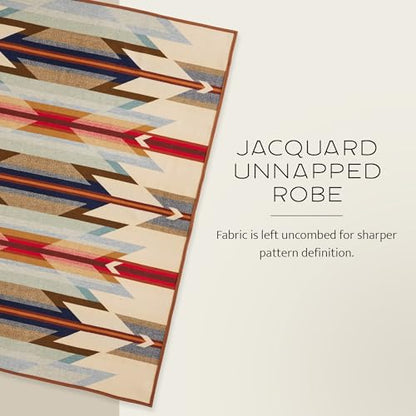 Pendleton Jacquard Unnapped Twin Blanket, 64 x 80 in, Heirloom Virgin Wool - color: Wyeth Trail, size: Twin (64" x 80")