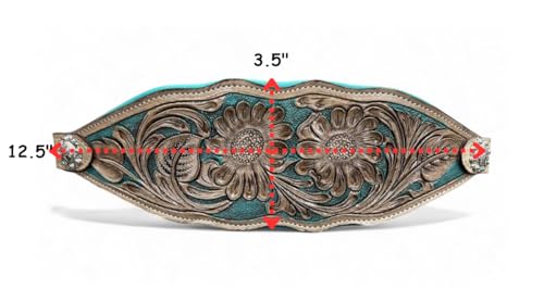 Majestic Ally Western Horse Bronc Halter, Turquoise Padded Leather Noseband, Antique Finish, Tooled Floral Design, Adjustable Nylon - style: Prairie Petal