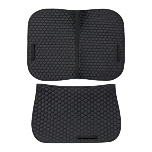 Horse Saddle Pad Non-Slip Cushion for English & Western Riding, Comfort & Protection for Horse Back, Prevents Sores & Chafing, Black