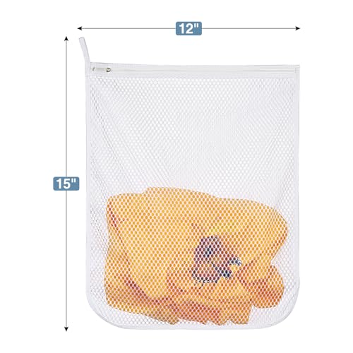 3 pcs Durable Honeycomb Mesh Laundry Bags for Delicates 12" x 15" (3 Medium) (Pack of 2) - size: 3 Medium (Pack of 2)