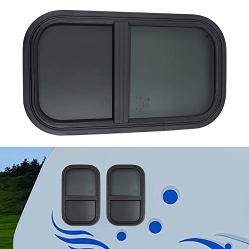 Vertical Sliding Black RV Window for Teardrop, Cargo, Horse Trailer, Marine Camper Window Replacement,12" Wide x 22" Tall (12"x22") - size: 12"x22"