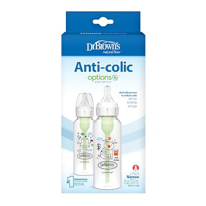 Dr. Brown's Anti-Colic Options+ Narrow Baby Bottle, Frog & Pig, 2-Pack - color: 2-Pack, Pig & Frog, size: 1 Count (Pack of 2)