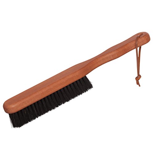 Redecker Clothes Brush with Pearwood Handle, 10-1/2 inches, Natural Bristles Clean Upholstery and All Types of Fabric Gently and Effectively, Hanging Loop for Storage, Made in Germany