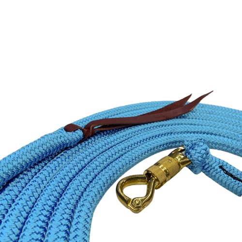 PARELLI 22 Foot Ground Training Rope - Strong Everyday Use All-Purpose Large Horse Lead Rope with Loop & Latigo Popper | 9/16" Diameter Smooth Yachting Braid, Baby Blue - color: Baby Blue