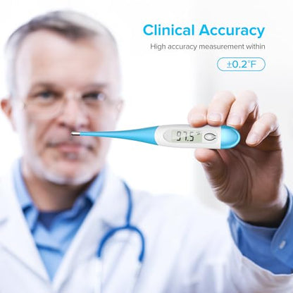 Thermometer for Adults and Kids with 8 Seconds Fast Accurate Reading, Accurate & Safe-Baby Thermometer for Oral, Rectal or Under Arm Use, Large LCD Display with Fever Alarm