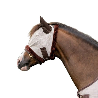 Mini/Pony Fly Mask Fleece Trim & Soft Mesh Ears Size: Pony Color:500 Desert Sand - color: 500 - Desert Sand, size: Pony