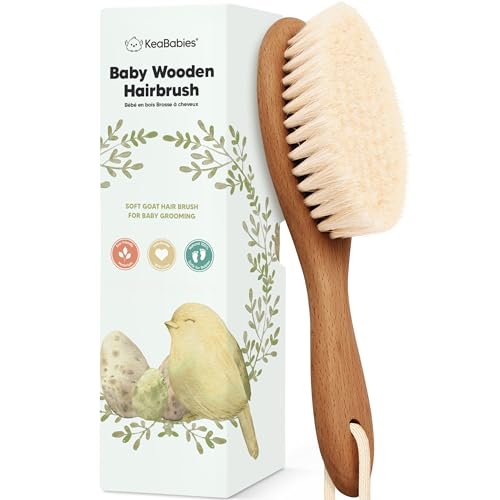 Wooden Baby Hair Brush for Toddler, Infant Cradle Cap(Dark Walnut, Regular) - color: Dark Walnut, size: Oval, Regular 7"