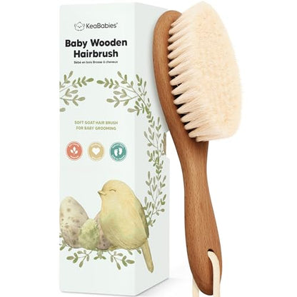 Wooden Baby Hair Brush for Toddler, Infant Cradle Cap(Dark Walnut, Regular) - color: Dark Walnut, size: Oval, Regular 7"