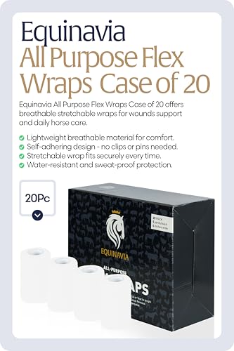 Equinavia 20 Pack Self Adhesive Bandage Wrap, 4 Inch Vet Wrap for Horses - color: White