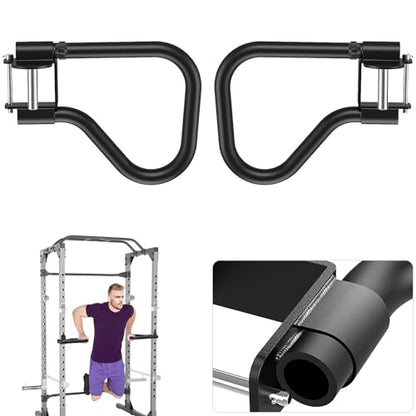 SELEWARE Dip Bar Attachment for Power Rack, 2 x 2 Tube, Multi Grip Handle - color: Dip Bar Attachment for 1" or 5/8" Hole of 3x3 inch Rack