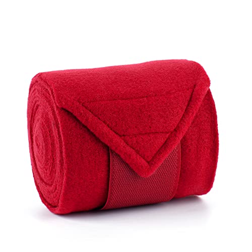 Horse Polo Wraps 2.5m Equestrian Leg Bandage Wrap Set of 4 Packs - color: Red - 2.5m