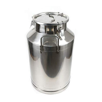 LOYALHEARTDY 15.85 Gallon Stainless Steel Milk Can Wine Pail with Sealed Lid, Airtight Storage Canister, Milk Transport Can, 60L - size: 60L