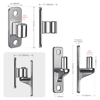 Insaga 304 Stainless Steel Gate Hinges 4 Pack, Heavy Duty Wall Mount Hinges with 5/8" Pin, One-Piece Casting Farm & Chain Link Fence Gate Hardware - color: Silver-SS-4Pack