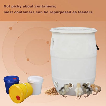 16 Pack Quail Feeder No Waste Feeder Port for DIY Bucket Container (1.5in) - color: 1.5in*16pcs