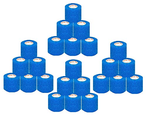 2 Inch Self Adhesive Bandage Wrap & Athletic Tape - 24Pk, Blue - color: Blue, size: 24 Rolls