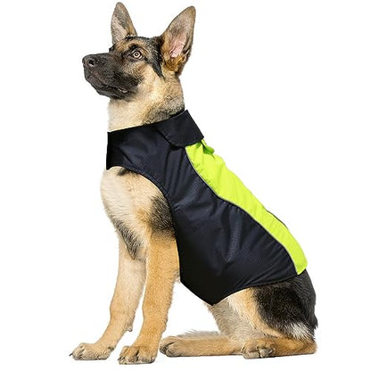 Vizpet Dog Raincoat Waterproof Coats,Dog Jacket High Visibility Warm Vest Dog Clothes for Small Medium Large Dogs(Green-XXL) - size: Green-XXL