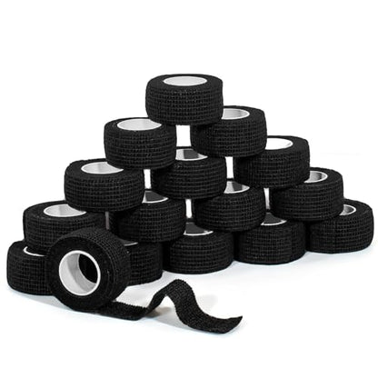 Self Adhesive Bandage Wrap,Bandage Tape,Medical Tape,Vet Tape - color: Black, size: 1inch*16rolls