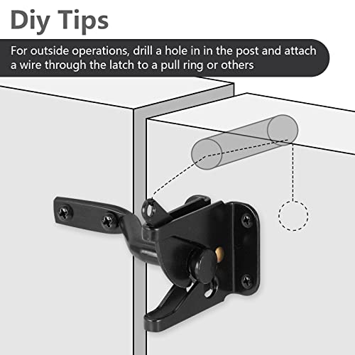 HOME MASTER HARDWARE Self Locking Gate Latch for Fence, 1 Pack, Black
