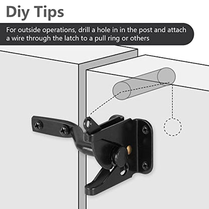 HOME MASTER HARDWARE Self Locking Gate Latch for Fence, 1 Pack, Black