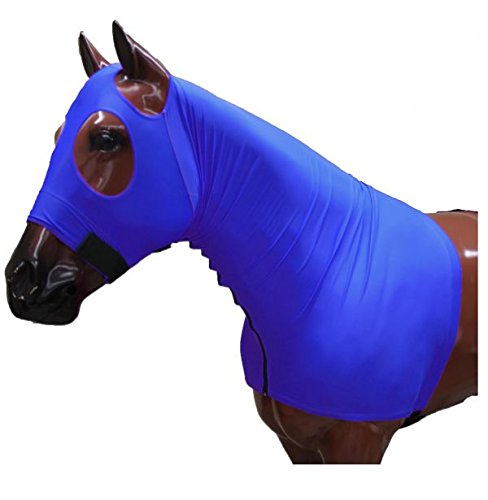 Showman Breathable Lycra Hood w/Zipper Neck - color: Blue, size: Small