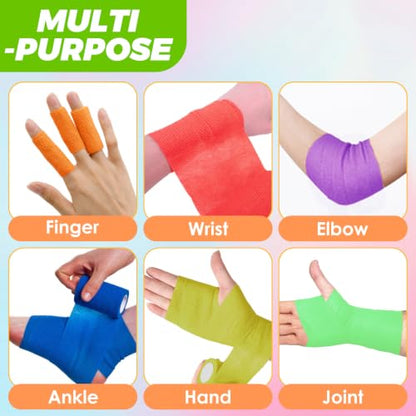 60 Pack Self Adhesive Bandage Wrap 2 Inch X 5 Yard – Multicolored