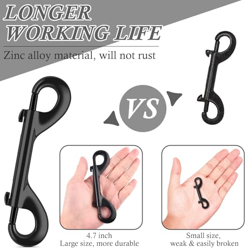 ERKOON Extra Large 4.7 inch Double Ended Bolt Snaps Hooks 220lbs Load Capacity Zinc Alloy Double Sided Clips Heavy Duty Trigger Snap for Dogs Leashes/Water Bucket/Horse Feed/Hammocks (16 Pack) - size: 16 Pack