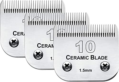 3 Pack 10 Blade Dog Grooming Blades Compatible with Andis Clippers - color: 3pc 10:1/16''(1.5mm)
