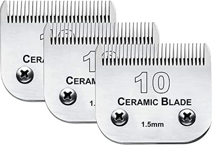 3 Pack 10 Blade Dog Grooming Blades Compatible with Andis Clippers - color: 3pc 10:1/16''(1.5mm)