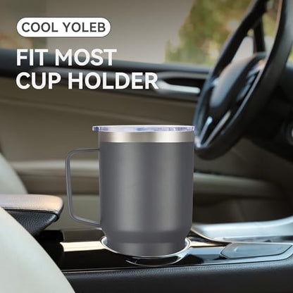 30 oz Stainless Steel Tumblers Bulk with Handle and Lid, 4 Pack - color: Gray