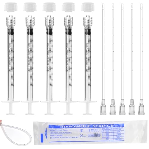 1ml Luer Lock Syringe with Cap and Soft Plastic Tube, Pack of 30 - size: 1ml - 2.0mm Tube