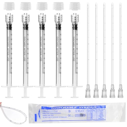 1ml Luer Lock Syringe with Cap and Soft Plastic Tube, Pack of 30 - size: 1ml - 2.0mm Tube