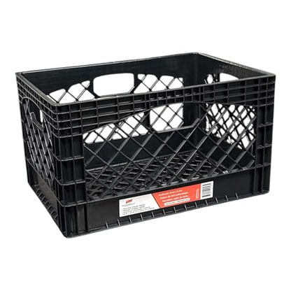 Juggernaut Storage 3-Pack 24-Quart Heavy-Duty Plastic Stackable Milk Crates - color: Black, size: 24 Quart, 3-Pack