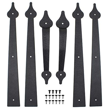 WINSOON Decorative Metal Garage Door Hardware Screw in, Black Steel, 1 Set - size: 1 Pack