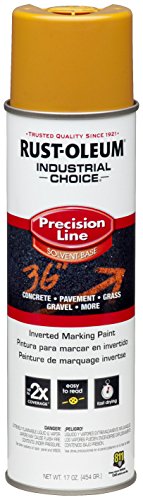 Rust-Oleum 203024 Industrial Choice Inverted Solvent-Based Marking Spray Paint, 17 Oz, Caution Yellow - color: Caution Yellow, size: 17 Ounce (Pack of 1)
