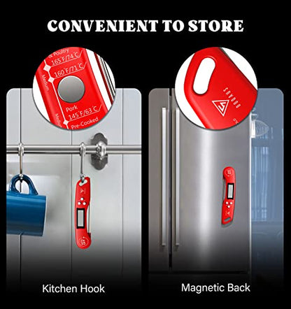 DOQAUS Digital Meat Thermometer, Instant Read Food Thermometer for Cooking - color: Light Red, size: 1 Pack (4.6 Inches Probe)