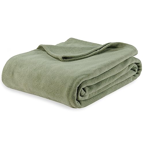 Berkshire Blanket Microfleece Twin Size Bed Blanket Dark Sage Green,Lightweight Soft Breathable Plush Micro Fleece Blanket for Bed Couch Sofa,60x92 Inches - color: Dark Sage Green, size: Twin/Twin XL