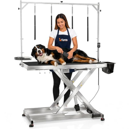 KANIS 49" Professional Electric Dog Grooming Table, 304 Steel, Heavy Duty - color: STAINLESS STEEL, size: 49"