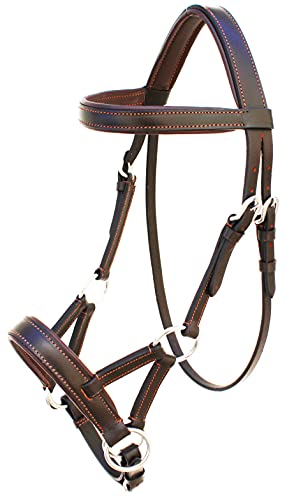 Horse Western English Leather BITLESS Bridle SIDEPULL Halter REINS COB 7701BR-C