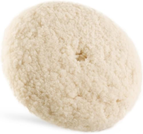 SPTA 7" (180mm) Wool Buffing Pad, Double Side 100% Natural Wool Pad with 5/8-11 Thread for 2-Sided Compound Cutting and Polishing for Automotive, Marine and Epoxies - size: 7 inch (180 mm)