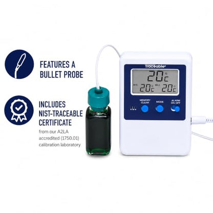 Traceable® Digital Thermometers with Calibration (Bottle Probe) - size: Bottle Probe