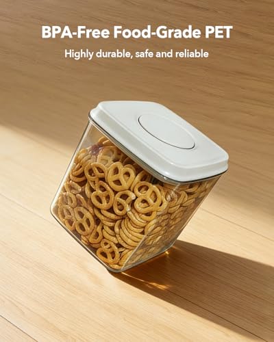 Airtight Food Storage Container with One-Touch Lid, 2.8 QT / 2.65 L Stackable BPA-Free PET for Coffee, Sugar, Spices & Pantry Organization. - color: 2.8QT