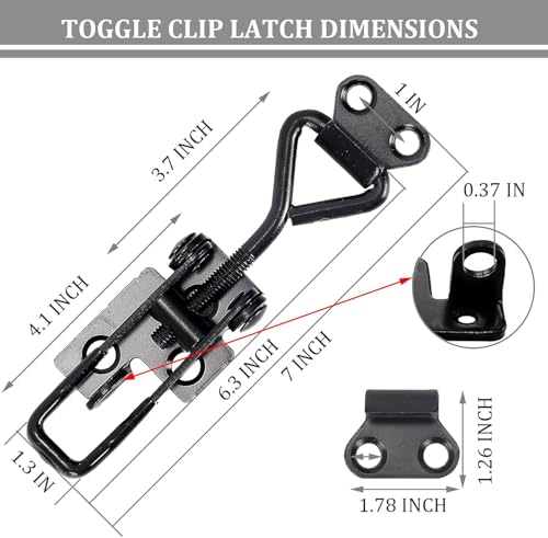 8Pack Heavy Duty Toggle Clamp Latch 4003 Style, Black Toggle Clamps | 1320lb Capacity Pull Clamp Adjustable Quick Release Hasp Clamps,Metal Toggle Latches Catch for Smoker Door Tool Box Trunk Jig - color: Black-8pcs