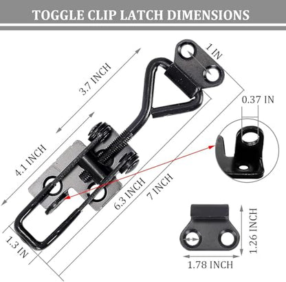 8Pack Heavy Duty Toggle Clamp Latch 4003 Style, Black Toggle Clamps | 1320lb Capacity Pull Clamp Adjustable Quick Release Hasp Clamps,Metal Toggle Latches Catch for Smoker Door Tool Box Trunk Jig - color: Black-8pcs