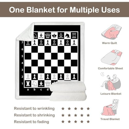 Sleepwish Throw Blanket, Black White Lightweight, Twin - color: Chessboard, size: Twin