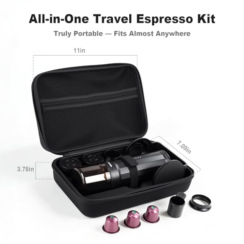 Portable Espresso Machine, Travel Coffee Maker with Bag & Stand